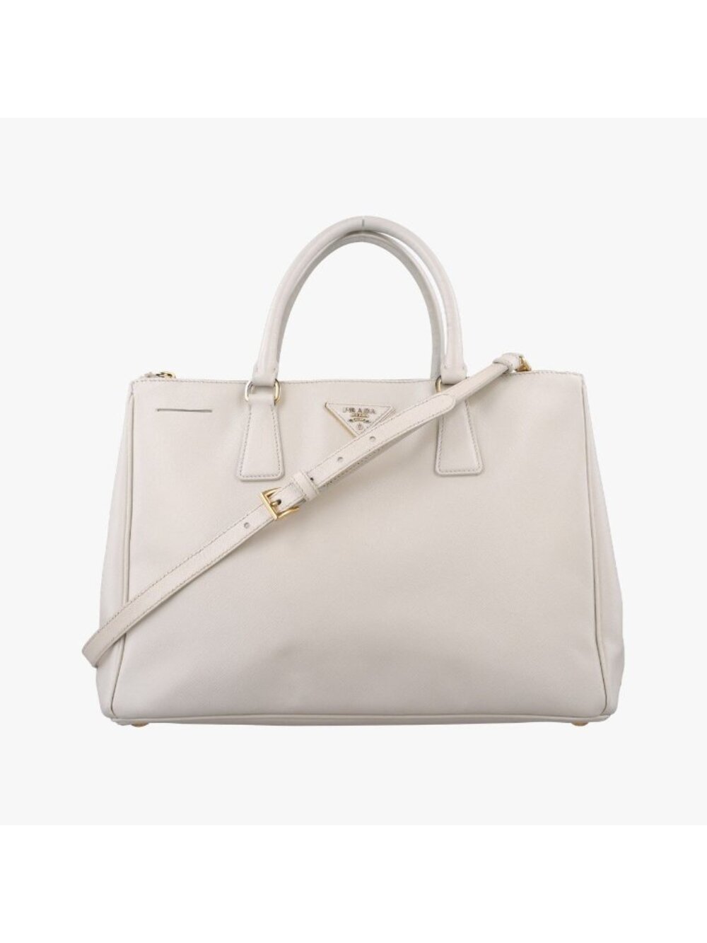 Prada Galleria White Saffiano Leather Shoulder Bag